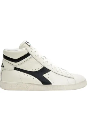 Diadora Schoenen, Heren, Wit, 46 EU, Wit/Zwarte Sneakers High Top Stijl