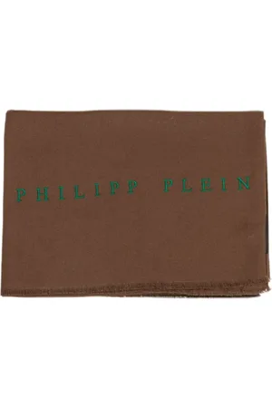 Philipp Plein Accessoires, Heren, Bruin, ONE Size, Bruine Viscose Sjaal Gemaakt in Italië