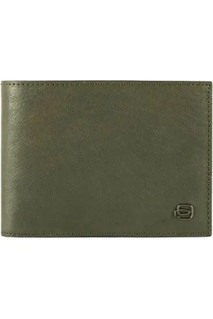 Piquadro Accessoires, Dames, Groen, ONE Size, Leer, Groene Unisex Portemonnee met Muntvak