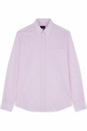 Paul & Shark Overhemden, Heren, Roze, L, Katoen, Gestreept Katoenen J-Fit Shirt