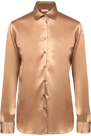 BLANCA Blouses & Shirts, Dames, Geel, 2Xs, Metallic Shirt Damesmode