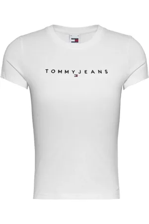 Tommy Hilfiger Tops, Dames, Wit, M, Katoen, Wit T-shirt met geborduurd logo