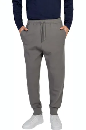 HUGO BOSS Broeken, Heren, Grijs, S, Katoen, Grijze Katoenen Jeans & Broek