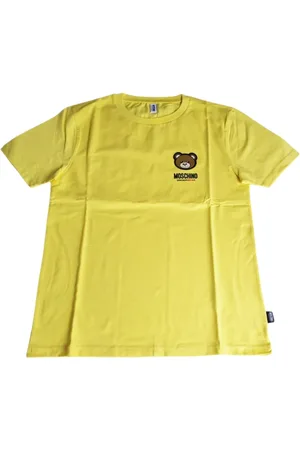 Moschino Tops, Heren, Geel, S, Katoen, Logo Stretch-Jersey Geel Katoenen Ondergoed