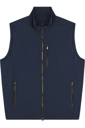 Paul & Shark Jassen, Heren, Blauw, XL, Polyester, Stretchvest met Alcantara® details