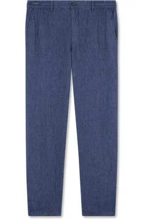 Paul & Shark Broeken, Heren, Blauw, M, Linnen, Veelzijdige Linnen Chino Broek met Koord