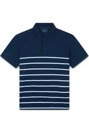 Paul & Shark Tops, Heren, Blauw, L, Katoen, Frisse katoenen polo met linnen details