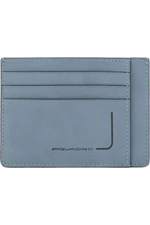 Piquadro Accessoires, Dames, Blauw, ONE Size, Leer, Blauw Leren Unisex Creditcardhouder