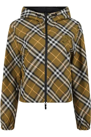 Burberry Jassen, Dames, Groen, S, Omkeerbare Geruite Print Jas