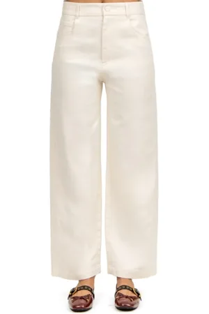 TELA Jeans, Dames, , M, Katoen, Witte Denim Five-Pocket Katoenen Broek