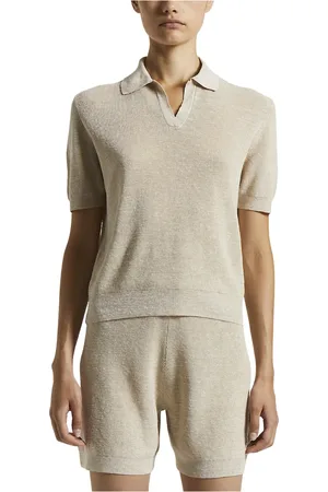 PESERICO SIGN Truien, Dames, , M, Katoen, Linnen katoen crepe mêlee polo shirt