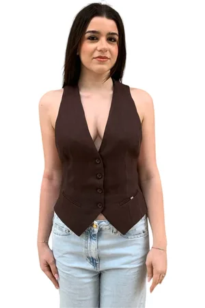 Elisabetta Franchi Jassen, Dames, Bruin, XS, Linnen, Elegante Zijde Blend Mode Jurk