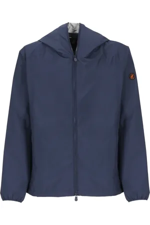 save the duck Jassen, Heren, Blauw, S, Blauwe Waterdichte Hoodie voor Mannen