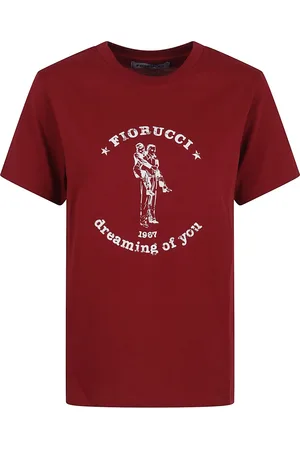 Fiorucci Tops, Dames, Rood, S, Katoen, Bordeaux Dreaming of You T-Shirt
