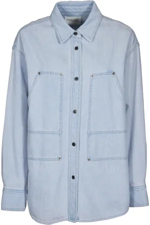 Isabel Marant Blouses & Shirts, Dames, Blauw, S, Denim, Denim overhemd met lange mouwen