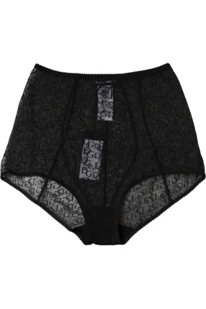 Dolce & Gabbana Ondergoed, Dames, Zwart, S, Nylon, Zwarte Logo Girdle High Waist Panty
