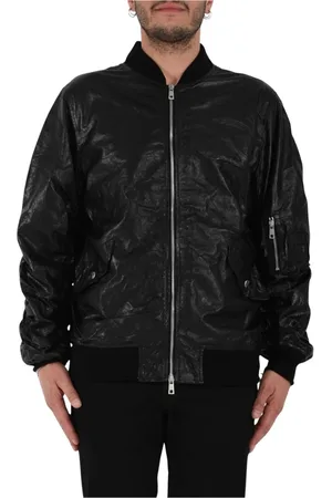 GIORGIO BRATO Jassen, Heren, Zwart, L, Slim Fit Leren Bomberjack