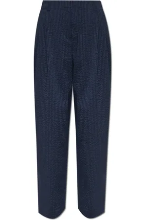 Maison Kitsuné Broeken, Dames, Blauw, M, Katoen, Gestreepte patroonbroek