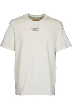 Golden Goose Tops, Heren, Grijs, M, Katoen, Logo Print Crewneck T-shirt