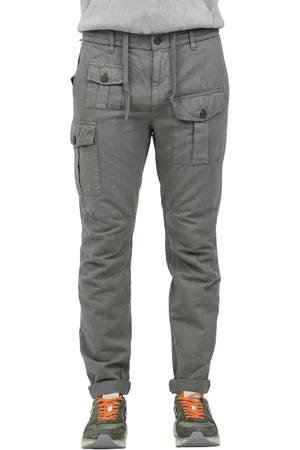 Masons Broeken, Heren, Groen, M, Cargo trekkoord broek