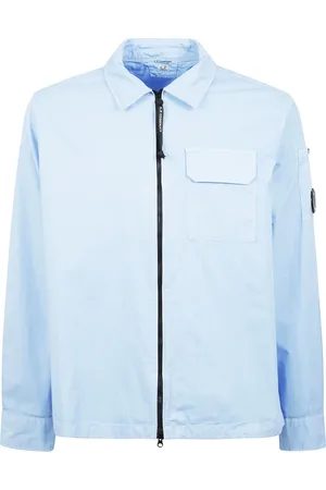 C.P. Company Jassen, Heren, Blauw, L, Lichtblauwe Minimalistische Jas