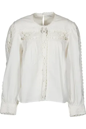 Isabel Marant Blouses & Shirts, Dames, Wit, M, Katoen, Witte Linnen en Katoenen Kantoverhemd
