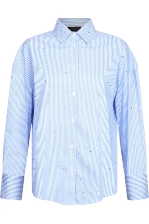 Liu Jo Blouses & Shirts, Dames, Blauw, 2Xs, Katoen, Katoenmix Stretchy Modieuze Broek