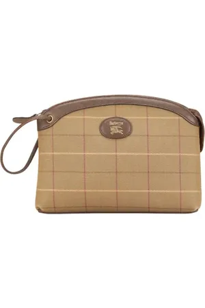 Burberry Pre-owned, Dames, Bruin, ONE Size, Leer, Pre-owned Canvas clutches