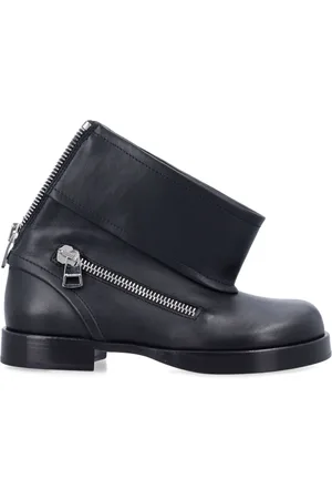 J.W.Anderson Schoenen, Dames, Zwart, 37 EU, Leer, Zwarte Gesloten Biker Enkellaarzen