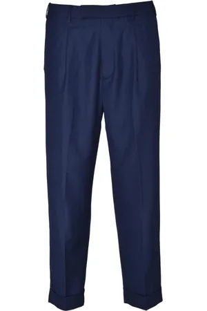 LOW BRAND Broeken, Heren, Blauw, W33, Wol, Polyester Wolmix Broek
