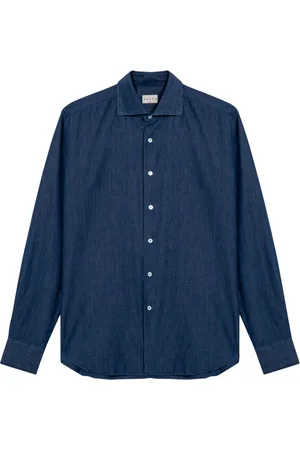 Xacus Overhemden, Heren, Blauw, L, Katoen, Casual overhemd met lange mouwen