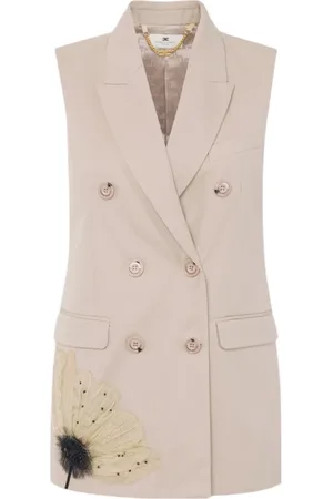 Elisabetta Franchi Jassen, Dames, Grijs, S, Katoen, 100%co Katoenen T-shirt