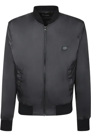 Dolce & Gabbana Jassen, Heren, Zwart, L, Nylon, Zwarte Nylonjas Eigentijdse Stijl