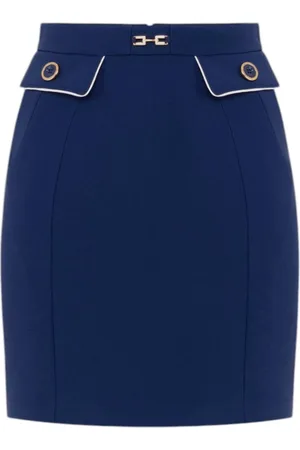 Elisabetta Franchi Rokken, Dames, Blauw, L, Polyester, Stijlvol %Pl%Ea Mode-item