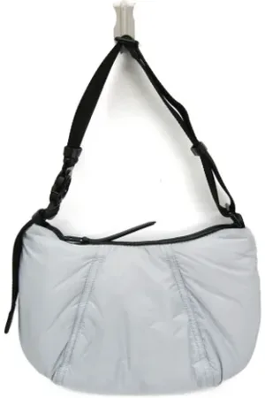 Moncler Pre-owned, Dames, Grijs, ONE Size, Leer, Pre-owned Canvas shoulder-bags