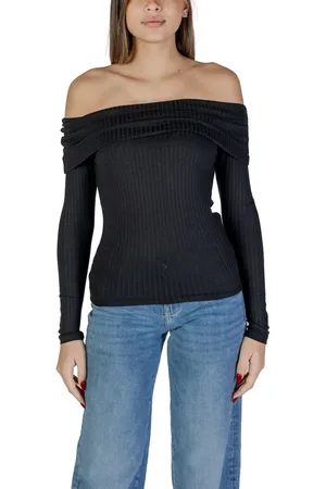 JACQUELINE DE YONG Tops, Dames, Zwart, L, Katoen, Zwarte Viscose Tops & T-Shirt
