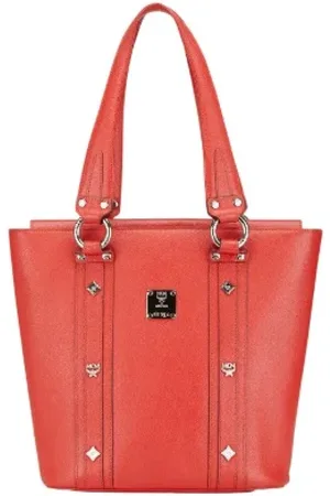MCM Pre-owned, Dames, Rood, ONE Size, Leer, Pre-owned Leather totes