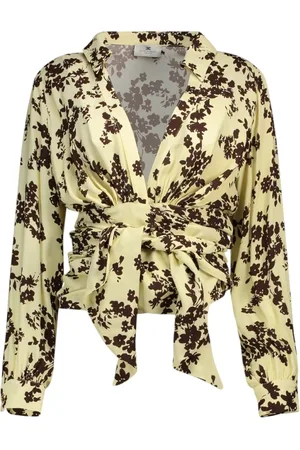 Elisabetta Franchi Blouses & Shirts, Dames, Geel, XL, Stijlvolle 100%Vi Jurk
