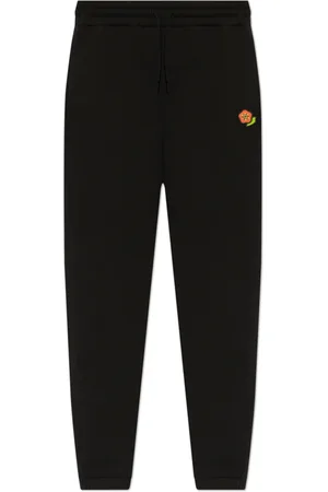 Kenzo Broeken, Dames, Zwart, XS, Katoen, sweatpants met logopatch