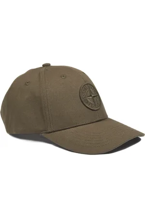 Stone Island Accessoires, Heren, Groen, ONE Size, Katoen, Groene Baseball Canvas Hoed Logo Patch