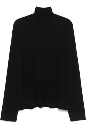The Row Truien, Heren, Zwart, L, Wol, Luxueuze Zwarte Wollen Rolkraag Top