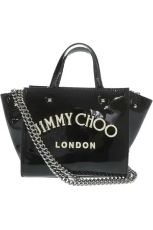 Jimmy Choo Pre-owned, Dames, Zwart, ONE Size, Leer, Tweedehands leren handtassen
