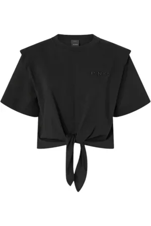 Pinko Tops, Dames, Zwart, XS, Katoen, Geborduurde Katoenen Buitenkleding Jas