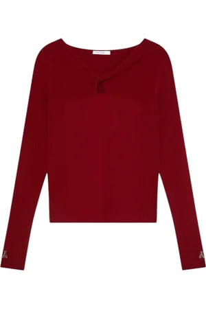 Patrizia Pepe Truien, Dames, Rood, M, Polyester, Elegante Zwarte Leren Handtas