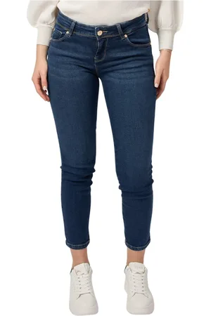 Gaudi Jeans, Dames, Blauw, W30, Katoen, Blauwe Skinny Cropped Jeans met Logo