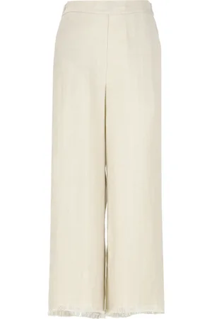 ANTONELLI Broeken, Dames, , 2Xs, Linnen, Linnen Viscose Broek met Franjes