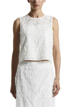 PESERICO SIGN Tops, Dames, Wit, M, Organza, Fil coupé organza top