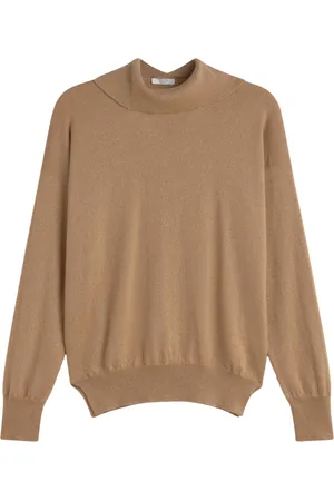 PESERICO SIGN Truien, Dames, Bruin, S, Wol, Trui met hoge hals van wolmix