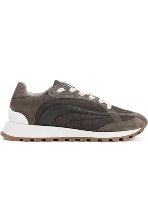 Brunello Cucinelli Schoenen, Dames, Bruin, 36 EU, Leer, Bruine Sneakers voor Vrouwen