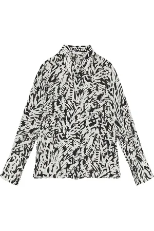 Patrizia Pepe Blouses & Shirts, Dames, Zwart, M, Katoen, Fantasy Print Shirt